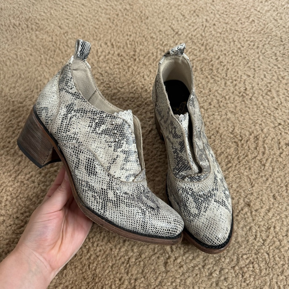 Freebird Sadie leather python slip on booties